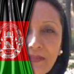 Laila Anwarzai Ayoubi and flag